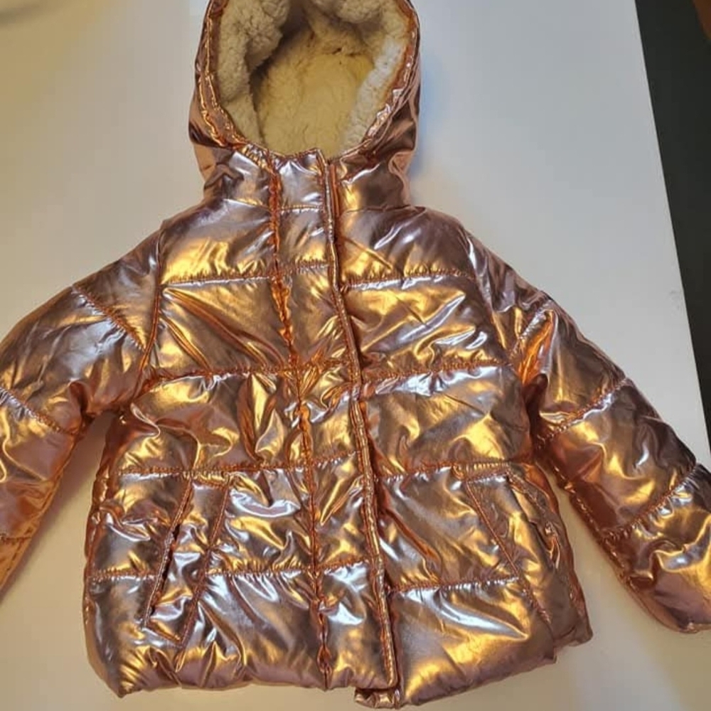 Steve Madden Metallic Rose Puffer Jacket